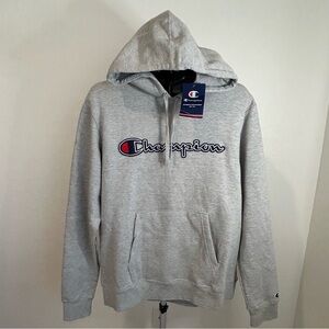 Men’s Champion Reverse Weave Hoodie Gray Size Large NWT | Classic Logo Pullover